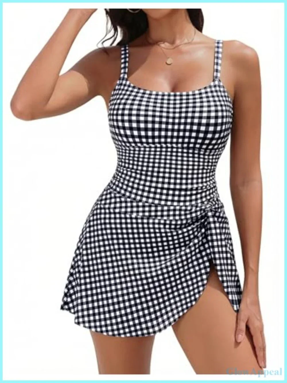 Tummy Control Swimdress 2 Piece One Piece Swimsuit with Removable Swim Skirt